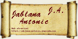 Jablana Antonić vizit kartica